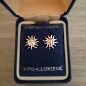 Sterling Silver Sun Earrings